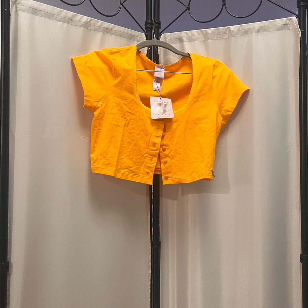 Savage X Fenty Orange Cropped Blouse